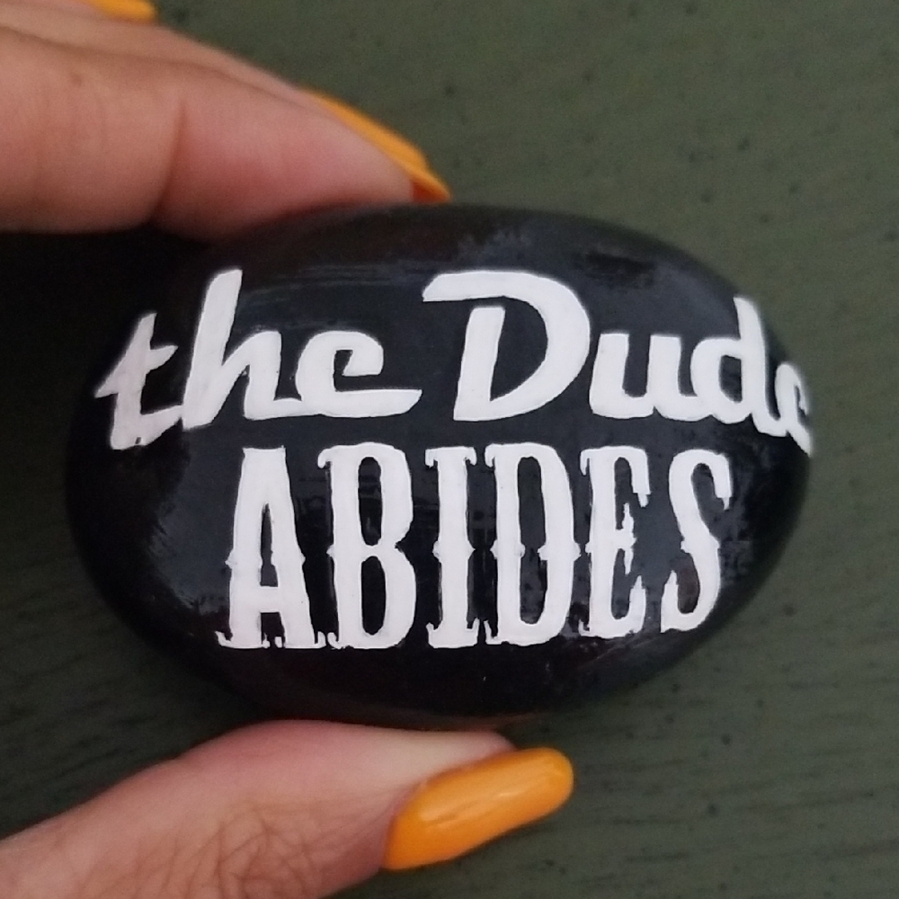 Handpainted rock THE BIG LEBOWSKI by me